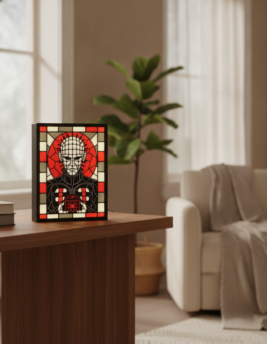 Hellraiser Stained Glass Light Box - 3D Printed Horror Movie Decor