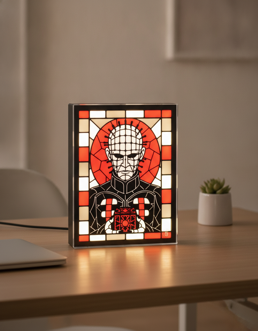 Hellraiser Stained Glass Light Box - 3D Printed Horror Movie Decor