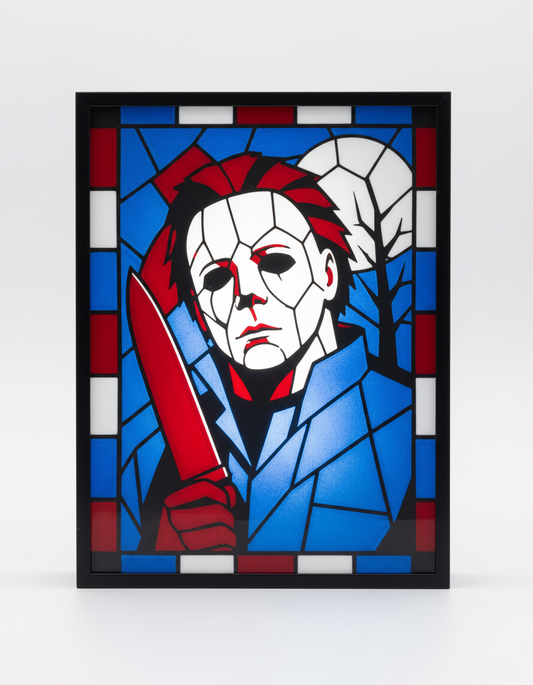 Michael Myers Stained Glass Light Box - 3D Printed Horror Movie Decor