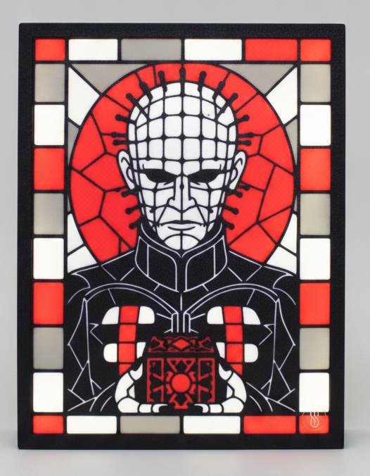 Hellraiser Stained Glass Light Box - 3D Printed Horror Movie Decor